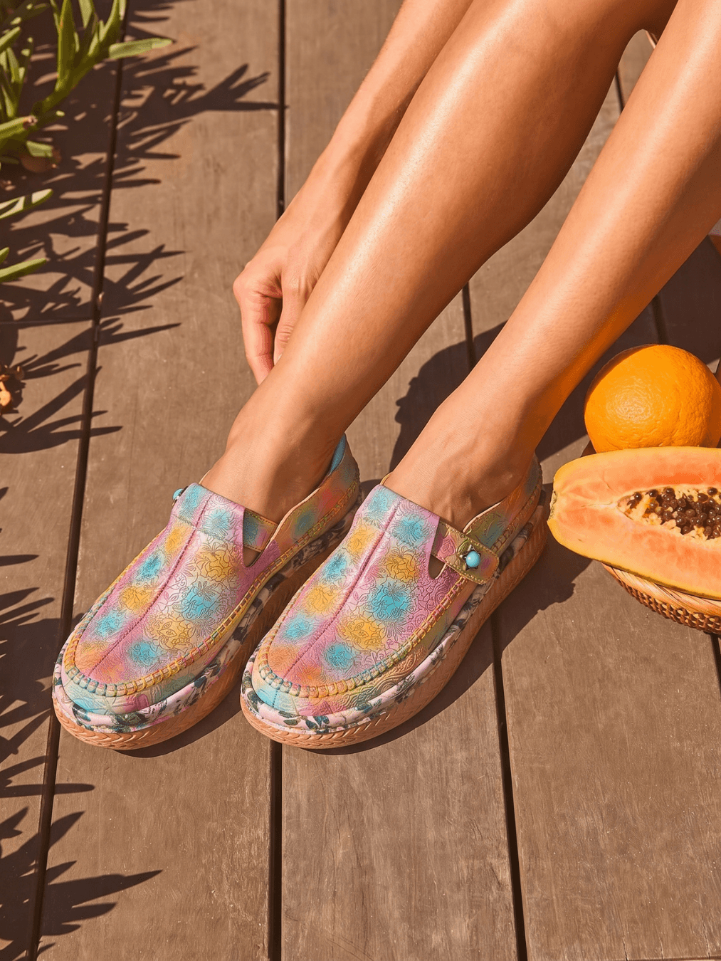 Soffia | Island Floral Printed Leather Loafer