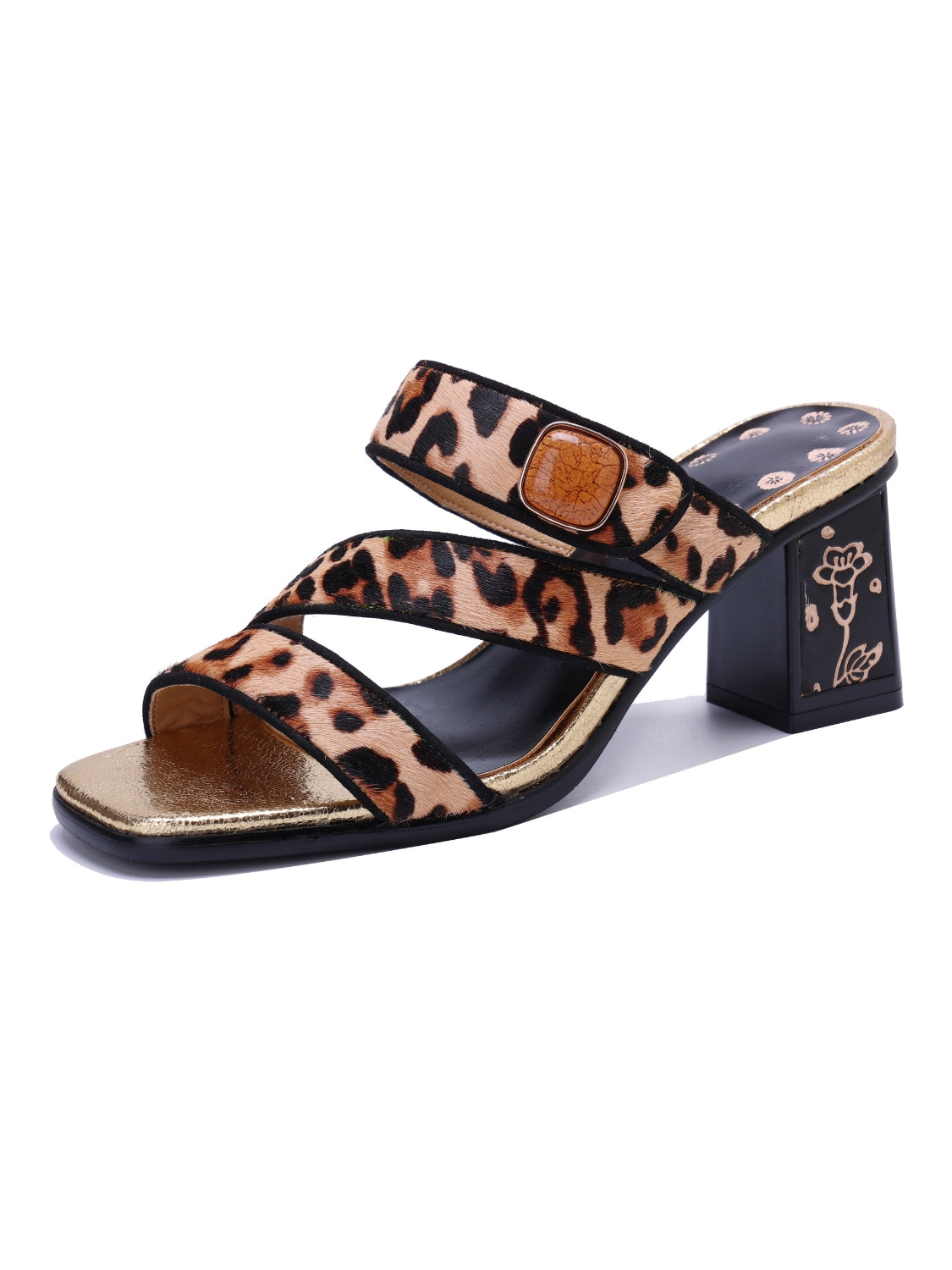 Soffia | Gabrella Leopard Leather Slides - Image 2