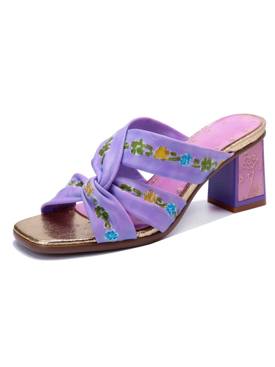 Soffia | Shailene Floral Printed Leather Slides - Image 2