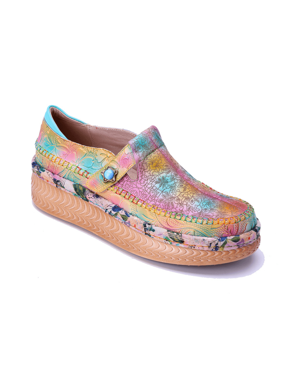 Soffia | Island Floral Printed Leather Loafer - Image 2