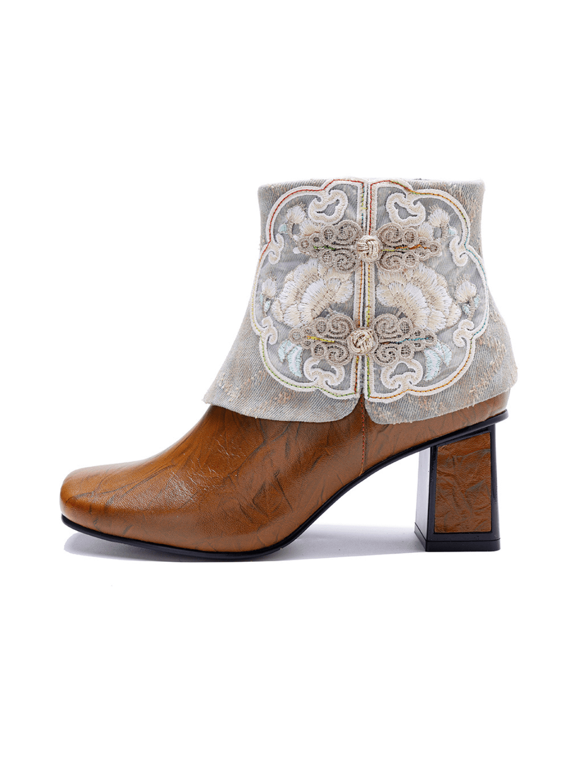 Soffia | Carlisle Leather Embroidered Ankle Boots - Image 3