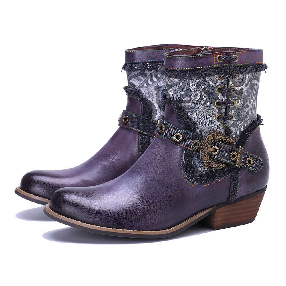Soffia | Moment In Time Paisley Leather Western Boots - Image 3