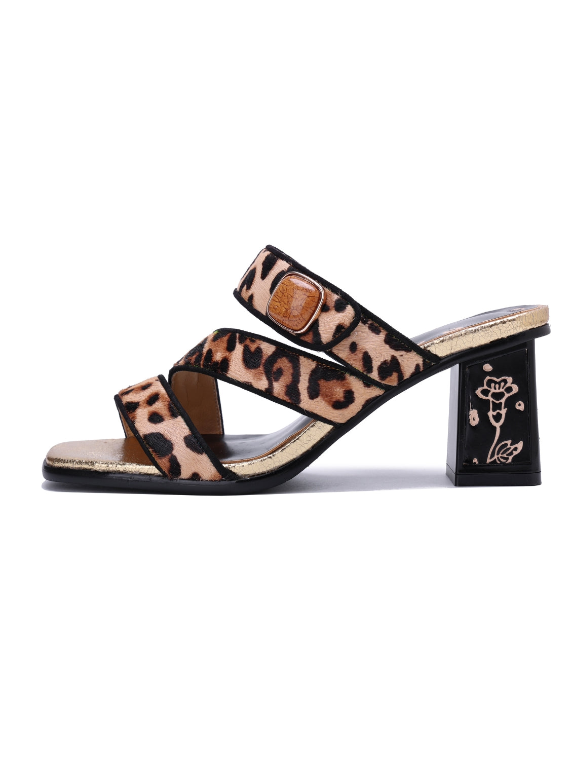 Soffia | Gabrella Leopard Leather Slides - Image 3