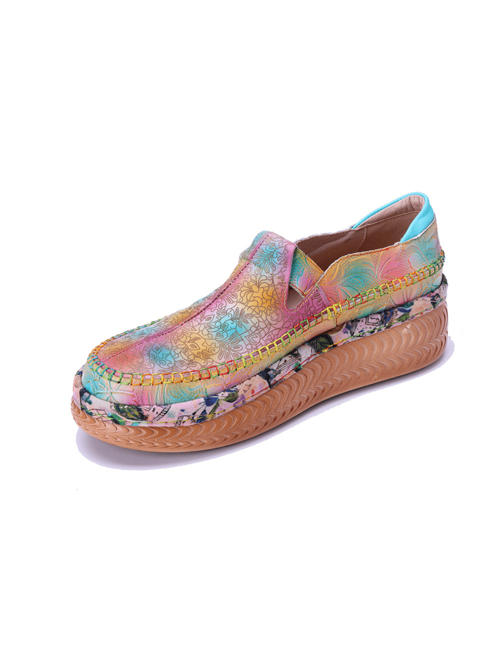 Soffia | Island Floral Printed Leather Loafer - Image 3