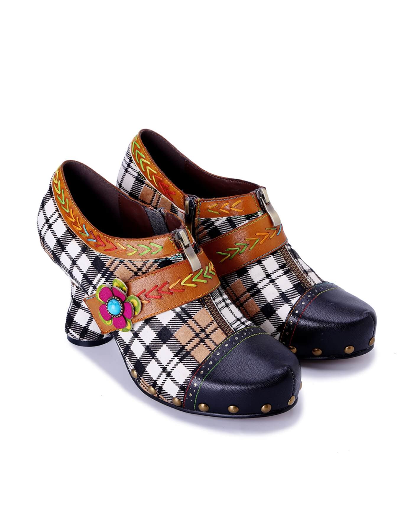 Soffia | Eve Ready Plaid Leather Oxford - Image 3