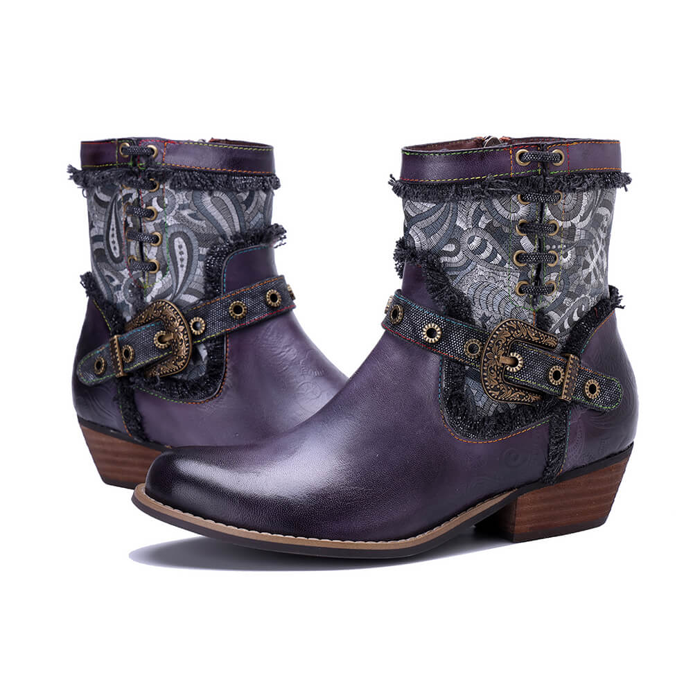 Soffia | Moment In Time Paisley Leather Western Boots - Image 4