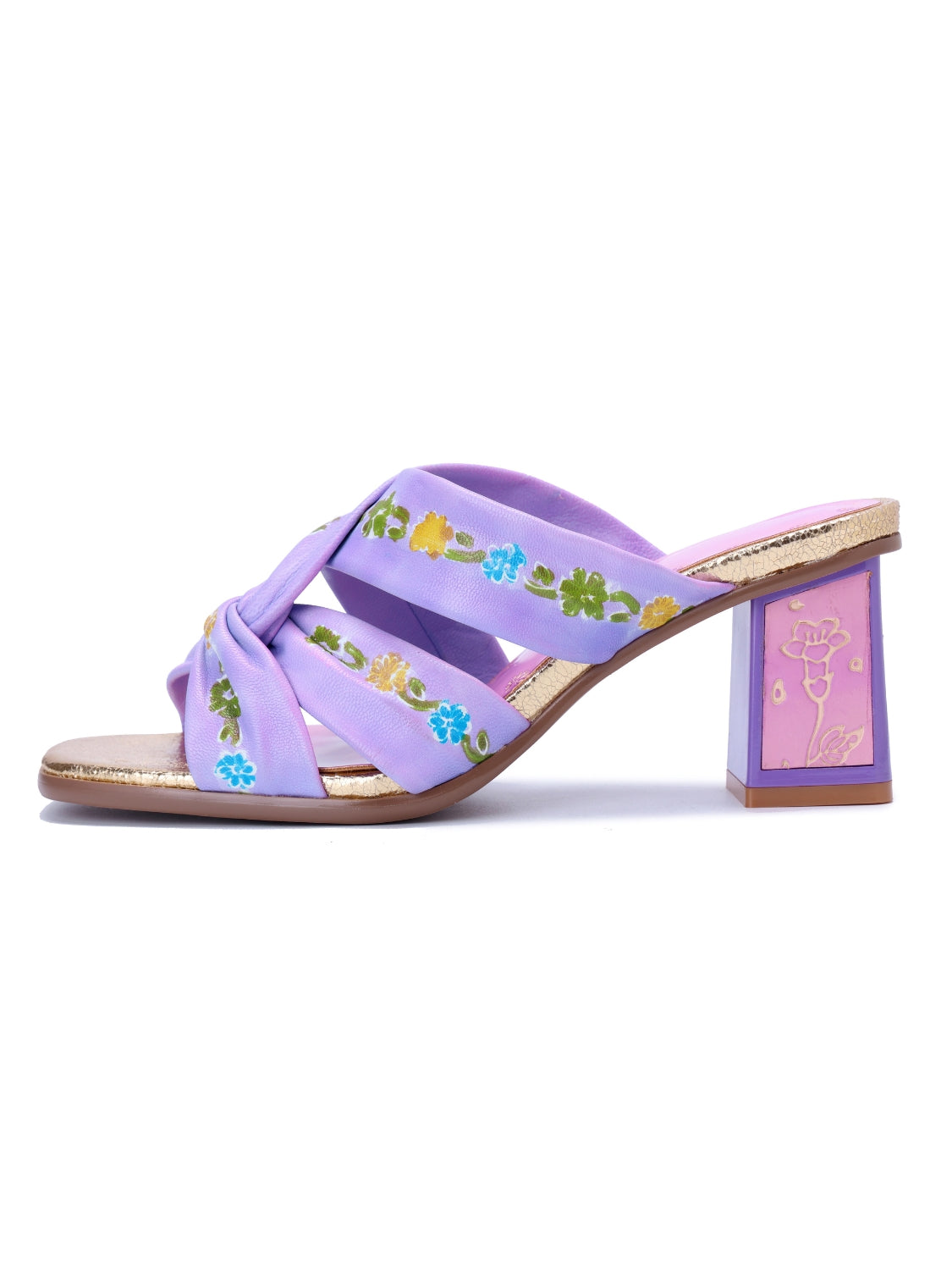 Soffia | Shailene Floral Printed Leather Slides - Image 4