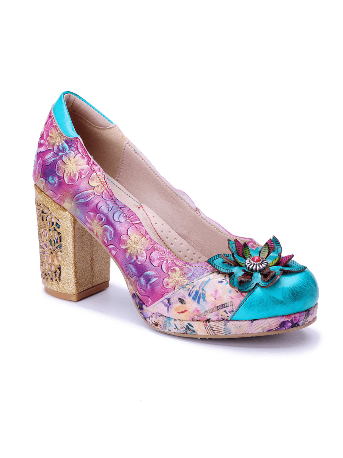 Soffia | Sweet Garden Floral Leather Pump - Image 4