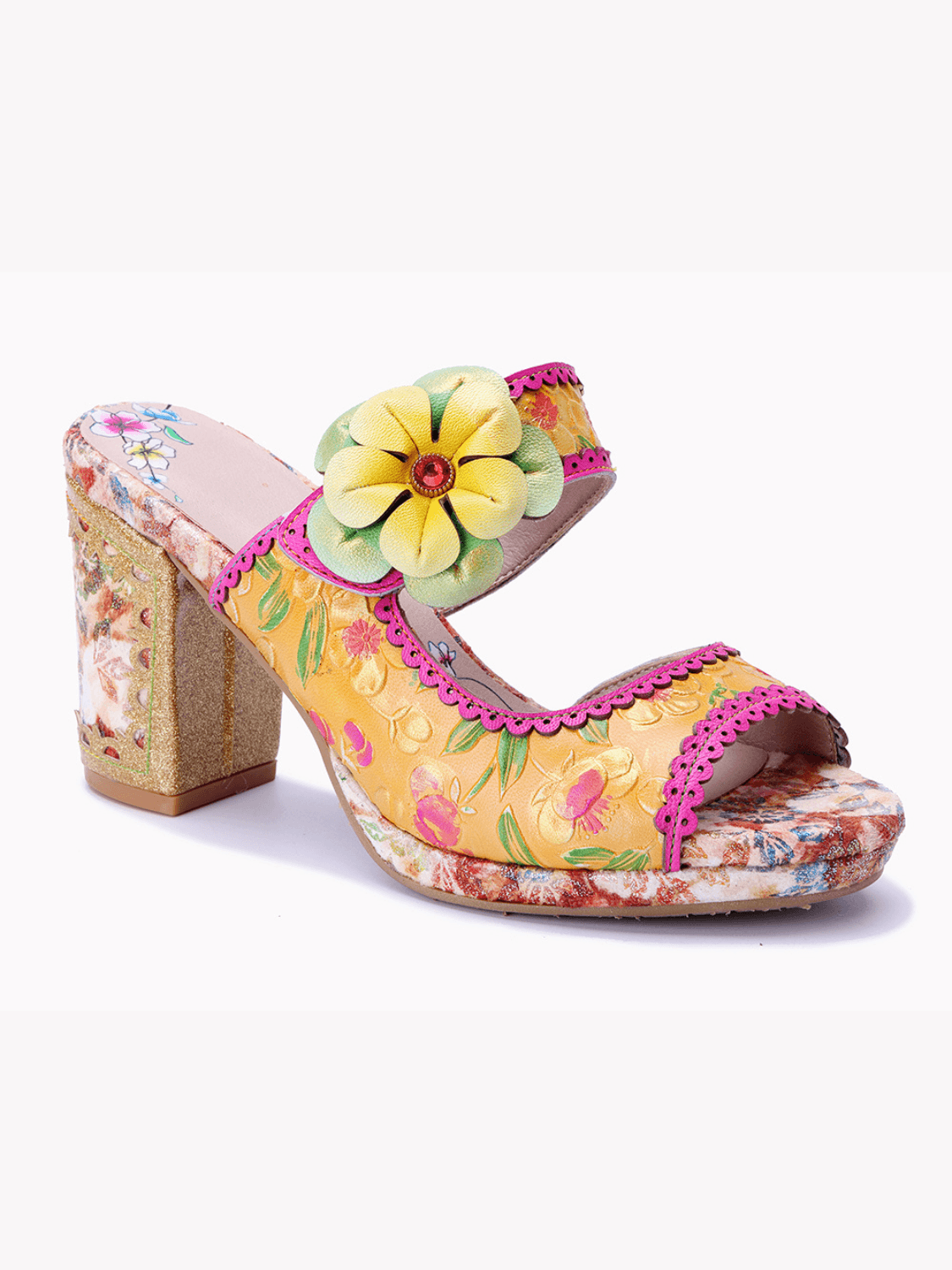 Soffia | Bloom BlissLeather Heel Slides - Image 4
