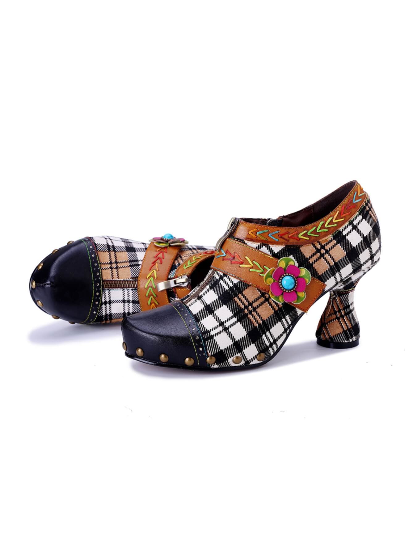 Soffia | Eve Ready Plaid Leather Oxford - Image 4