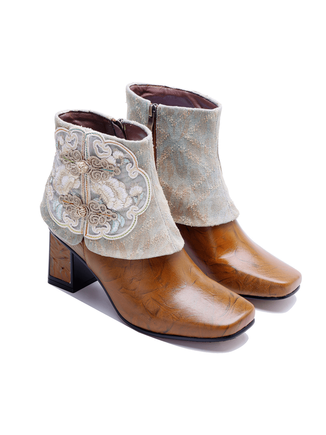 Soffia | Carlisle Leather Embroidered Ankle Boots - Image 5