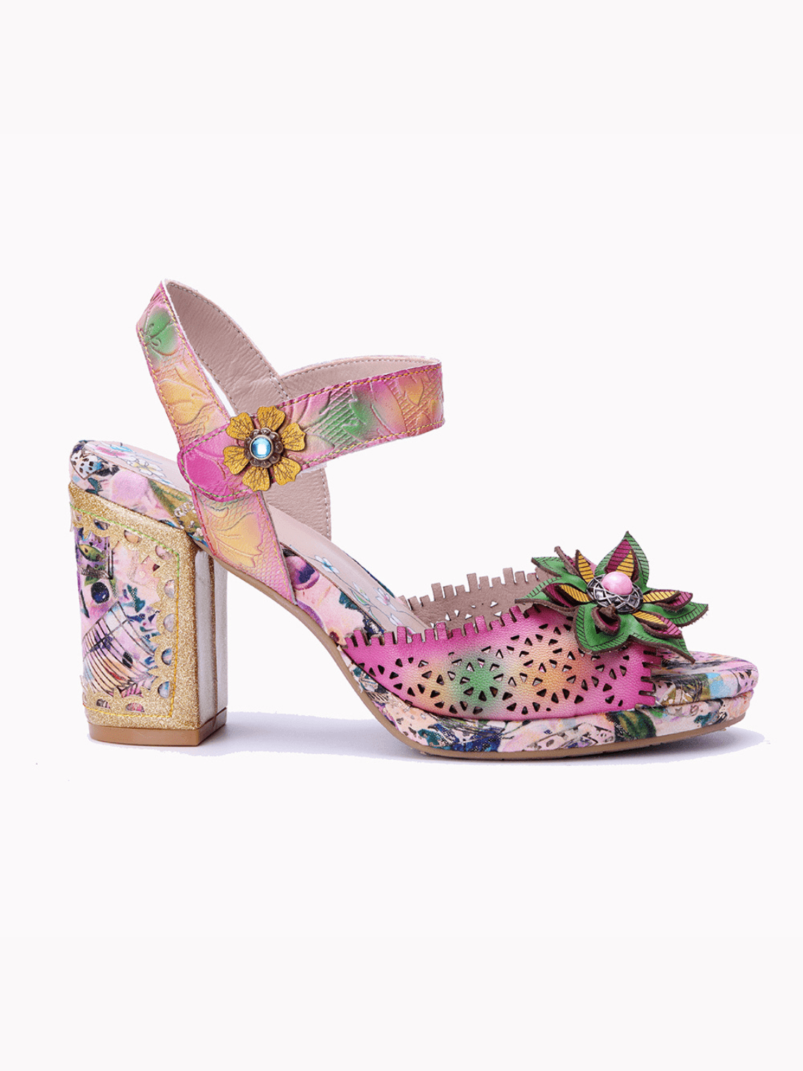 Soffia | Sweet Getaway Floral Leather Heels - Image 5