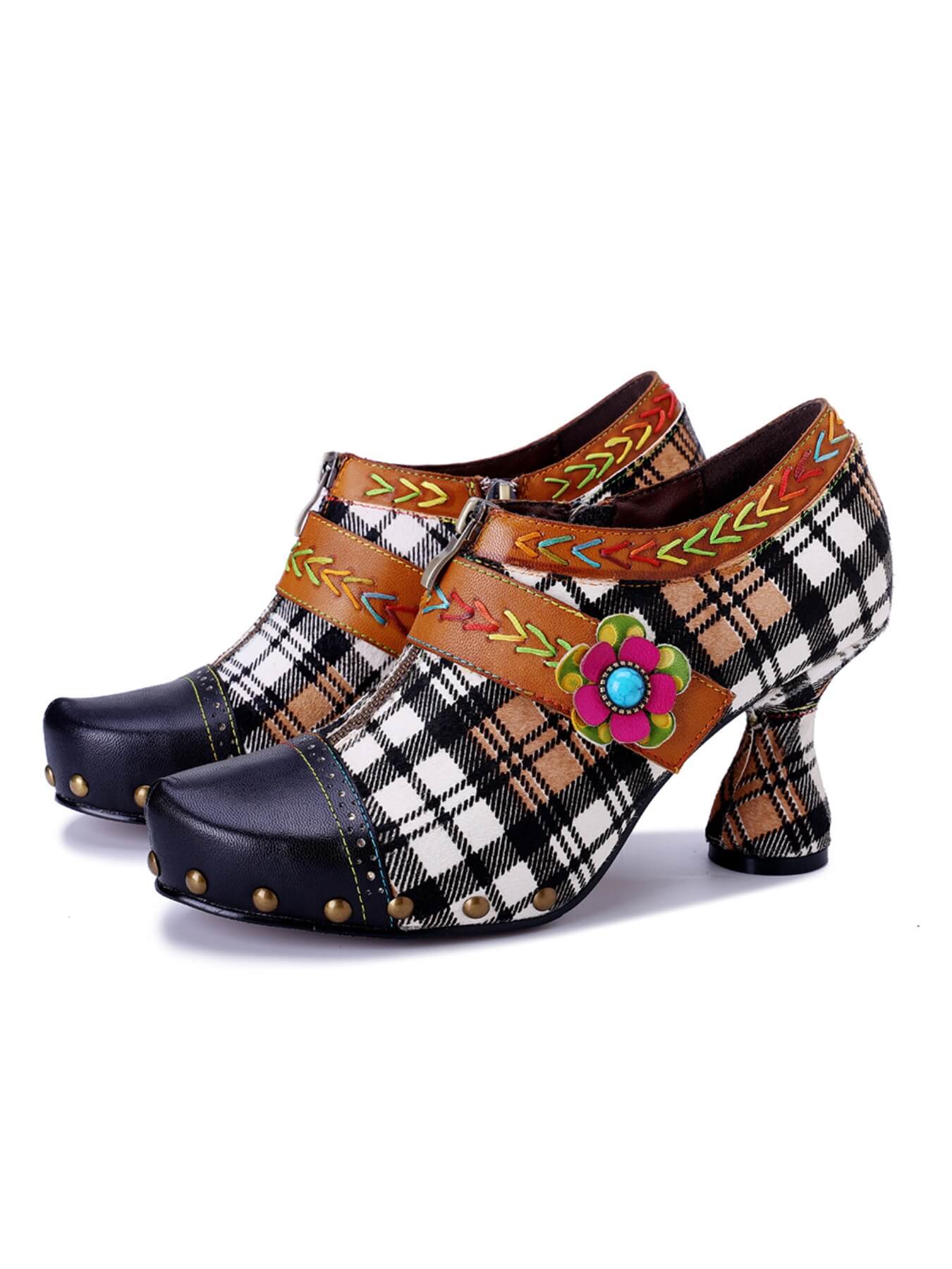 Soffia | Eve Ready Plaid Leather Oxford - Image 5