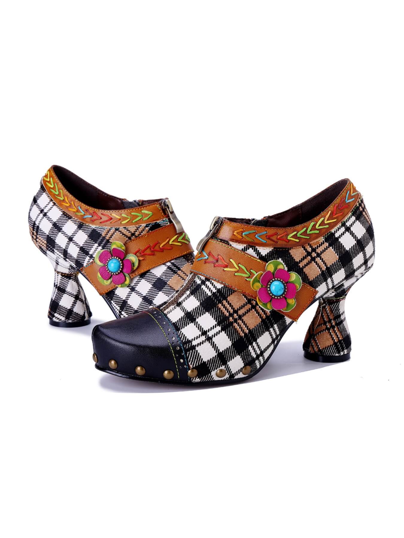 Soffia | Eve Ready Plaid Leather Oxford - Image 6