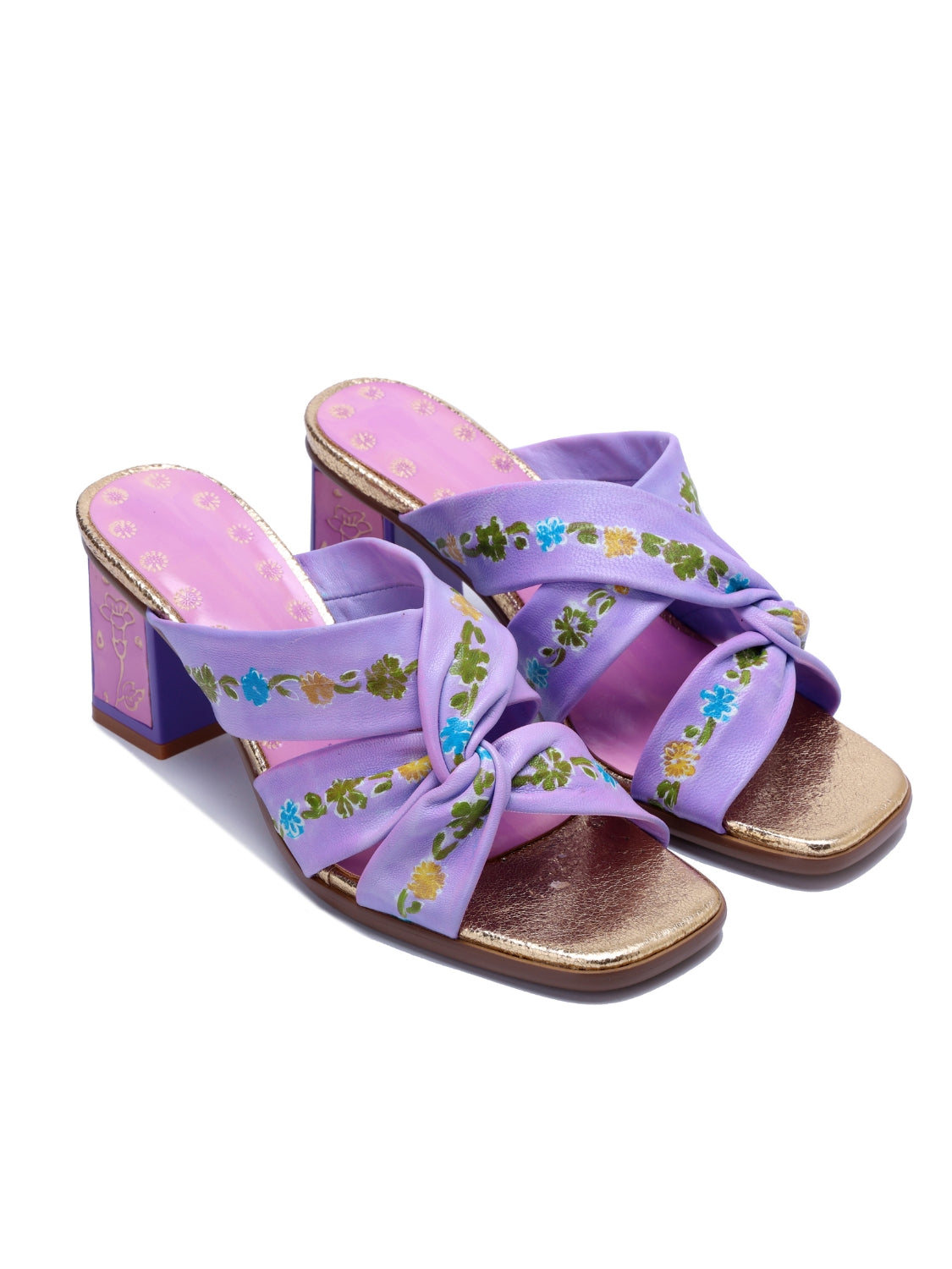 Soffia | Shailene Floral Printed Leather Slides - Image 6