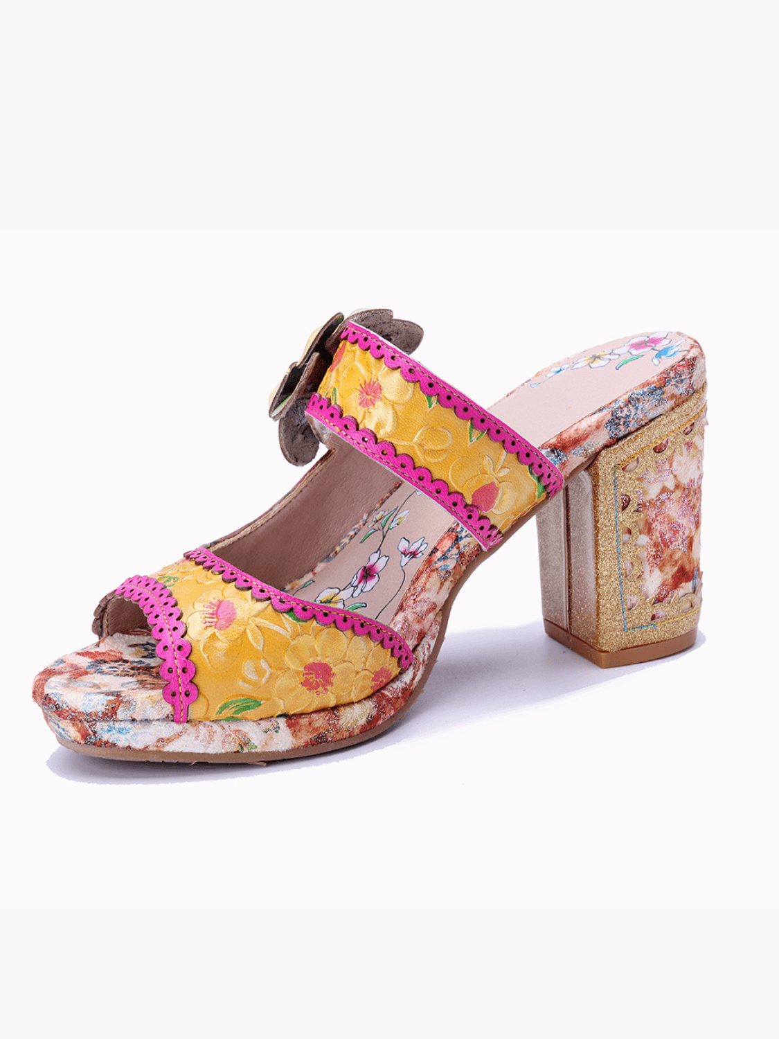 Soffia | Bloom BlissLeather Heel Slides - Image 6