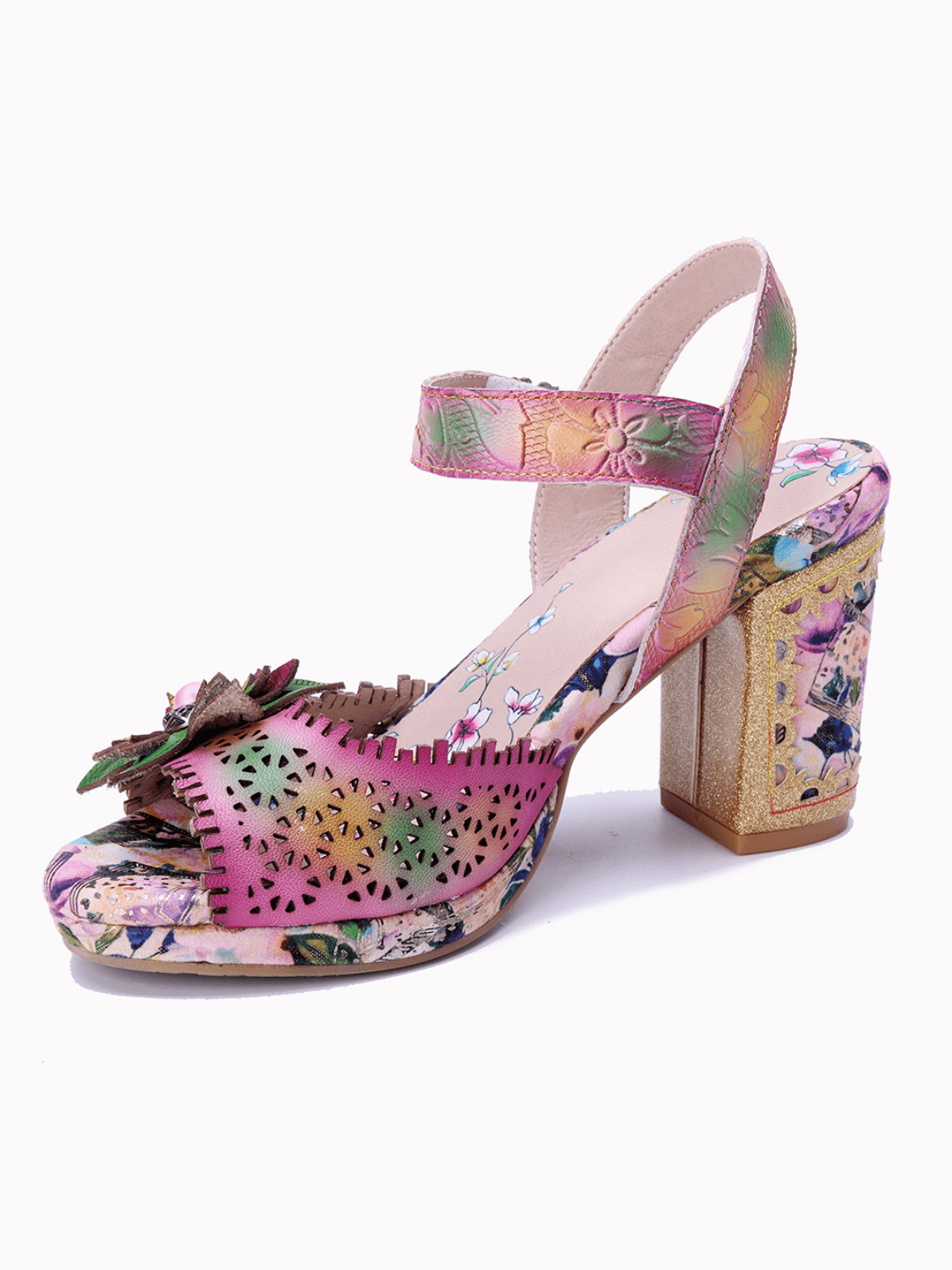 Soffia | Sweet Getaway Floral Leather Heels - Image 6