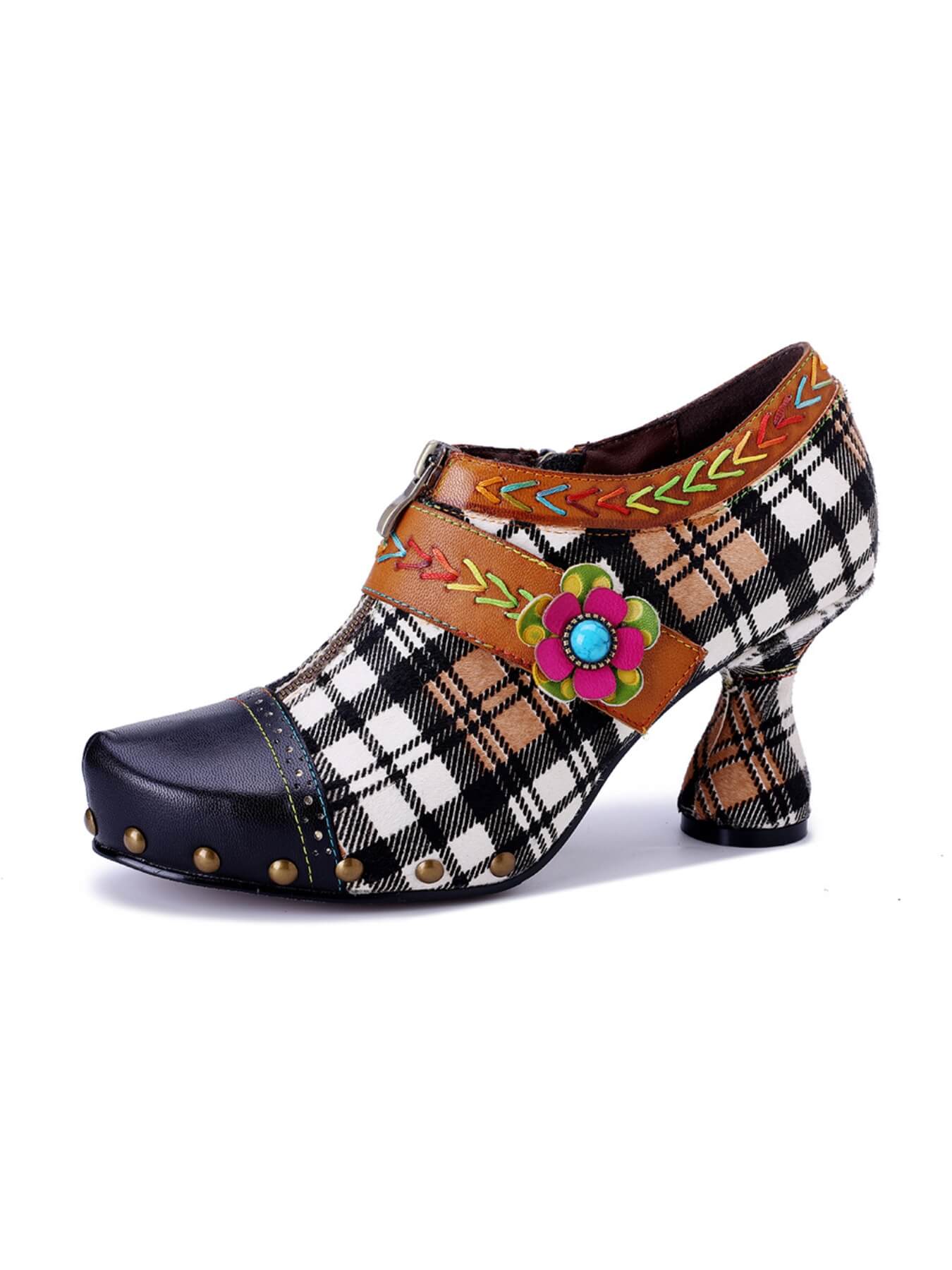 Soffia | Eve Ready Plaid Leather Oxford - Image 7