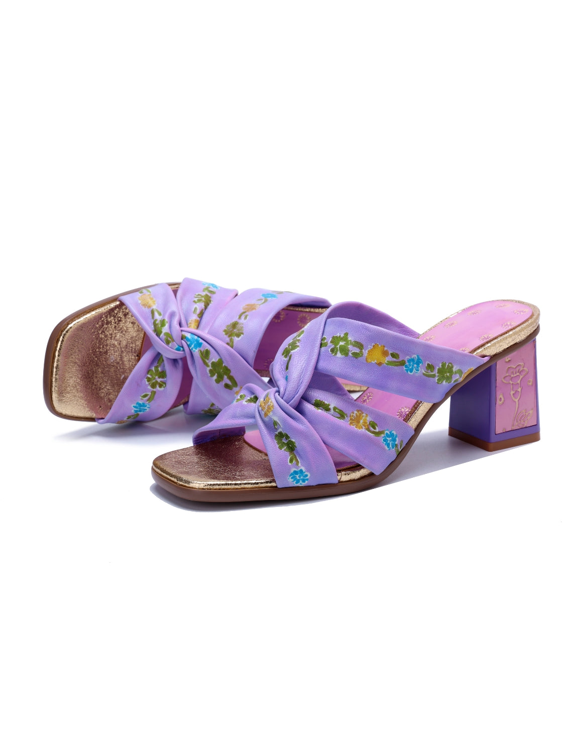 Soffia | Shailene Floral Printed Leather Slides - Image 7