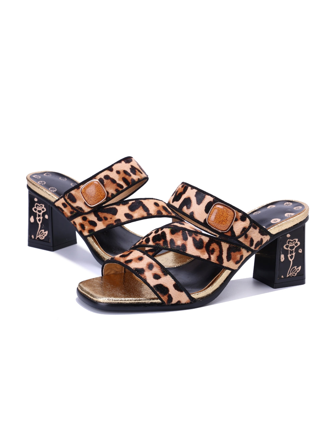 Soffia | Gabrella Leopard Leather Slides - Image 7