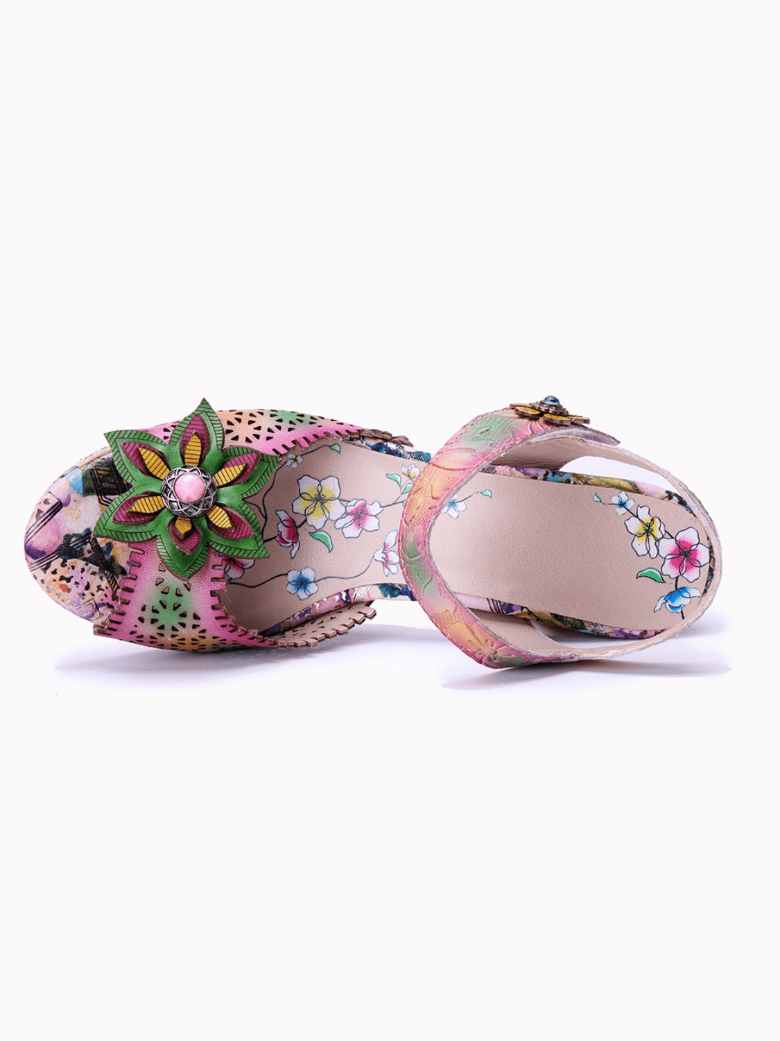 Soffia | Sweet Getaway Floral Leather Heels - Image 7