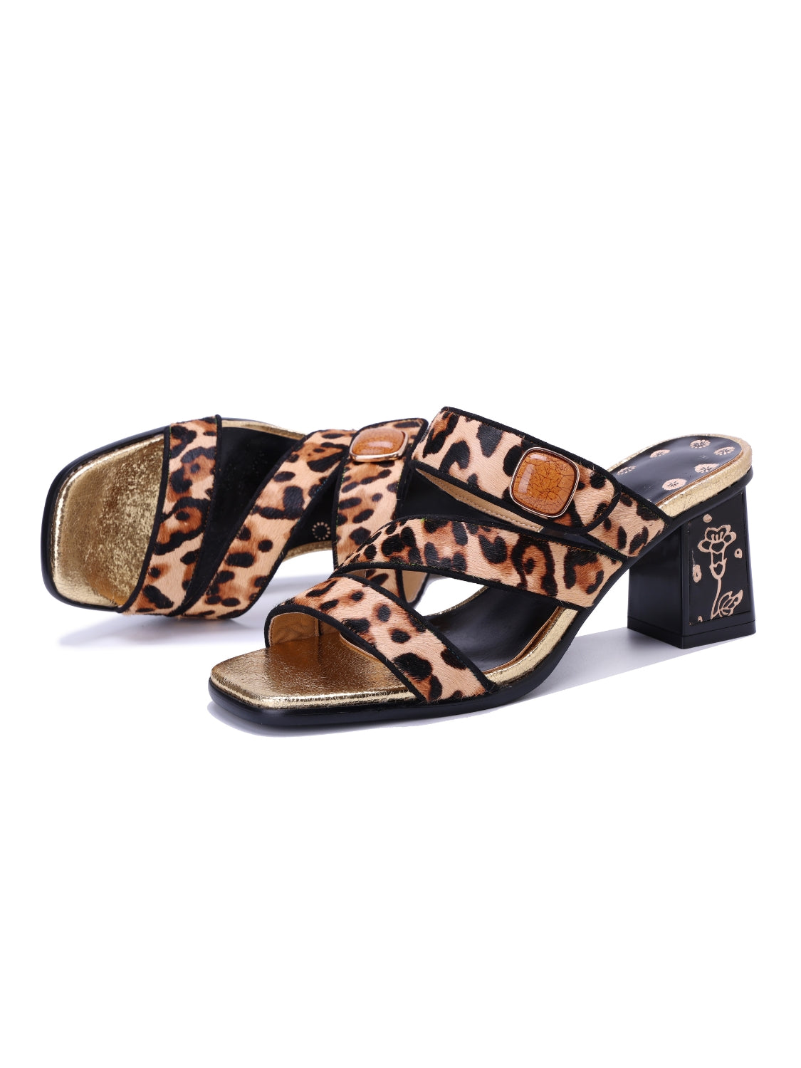 Soffia | Gabrella Leopard Leather Slides - Image 8