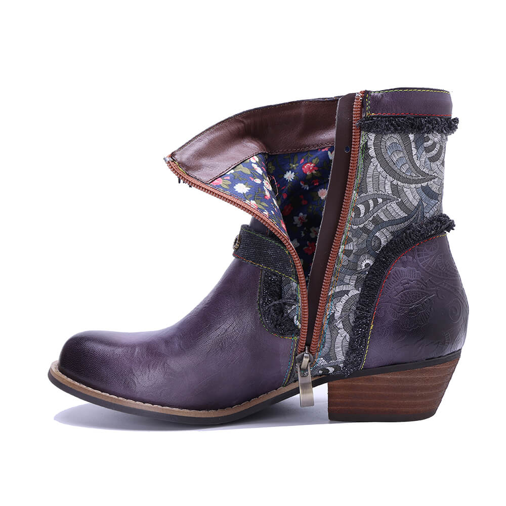 Soffia | Moment In Time Paisley Leather Western Boots - Image 8