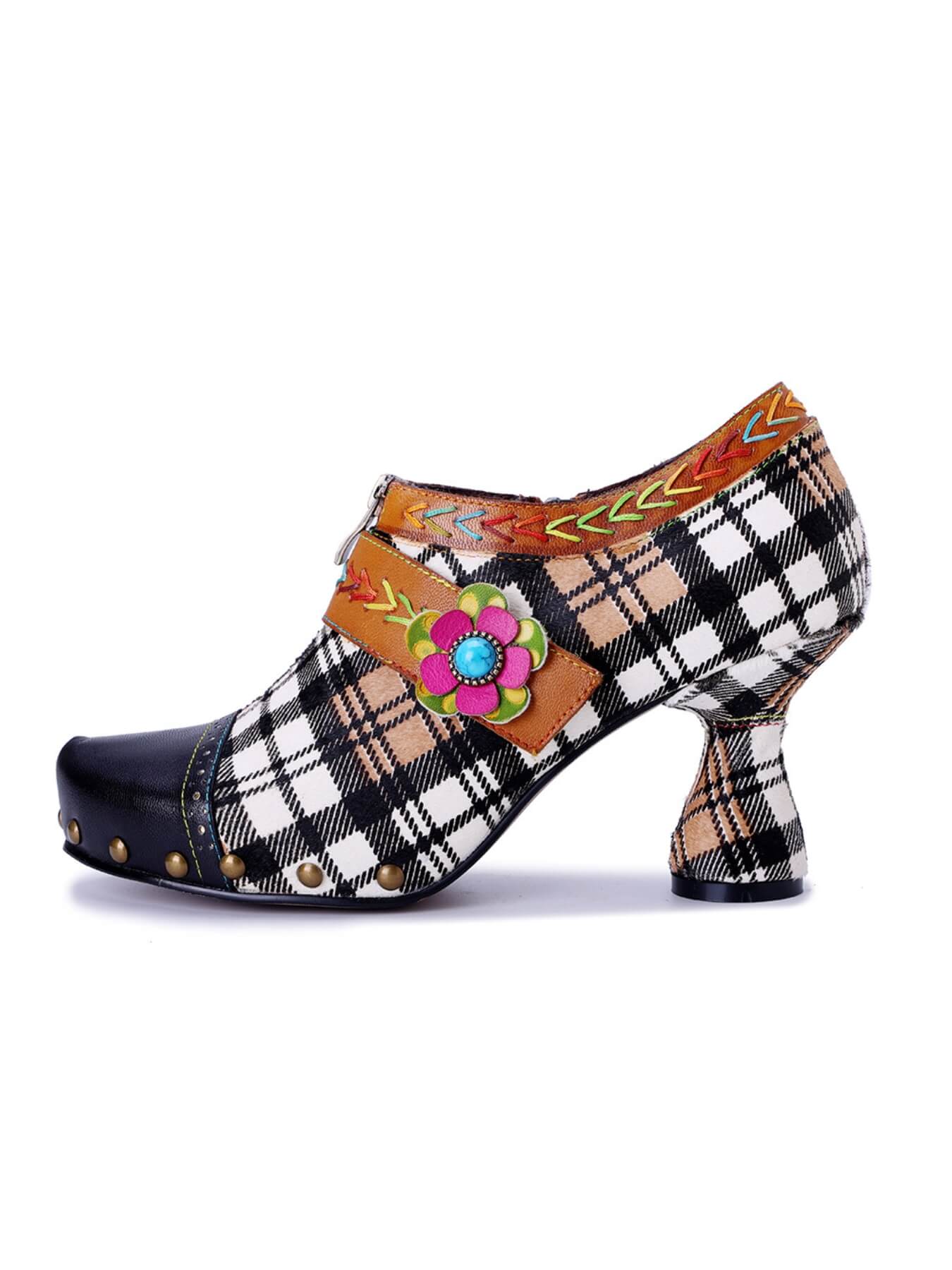Soffia | Eve Ready Plaid Leather Oxford - Image 8