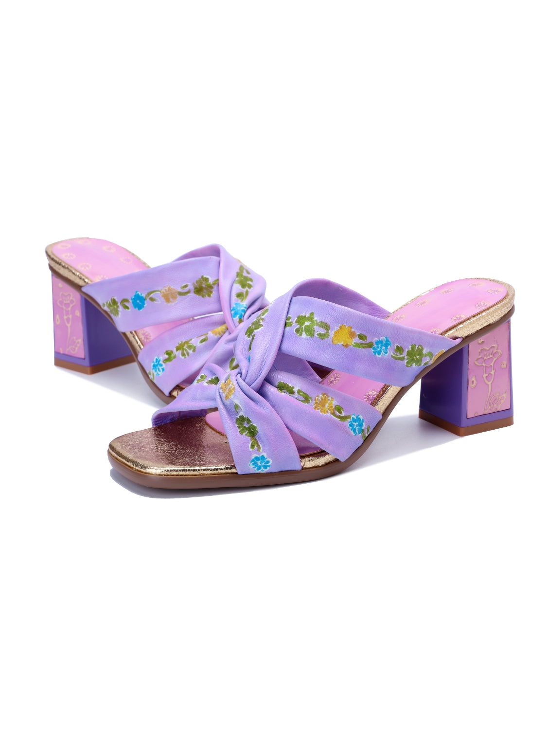 Soffia | Shailene Floral Printed Leather Slides - Image 8