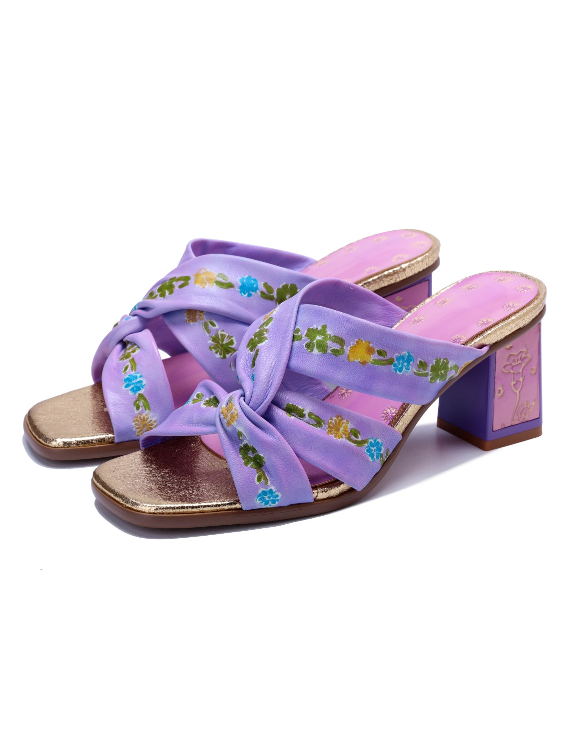 Soffia | Shailene Floral Printed Leather Slides - Image 9