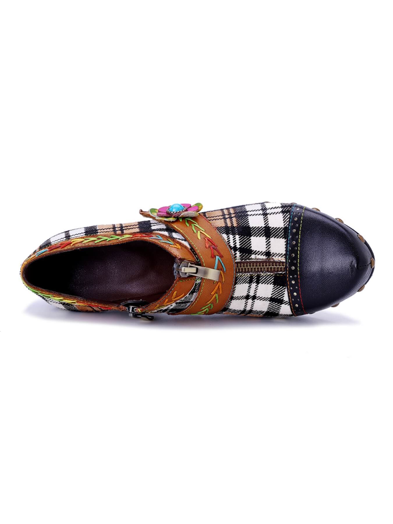 Soffia | Eve Ready Plaid Leather Oxford - Image 9